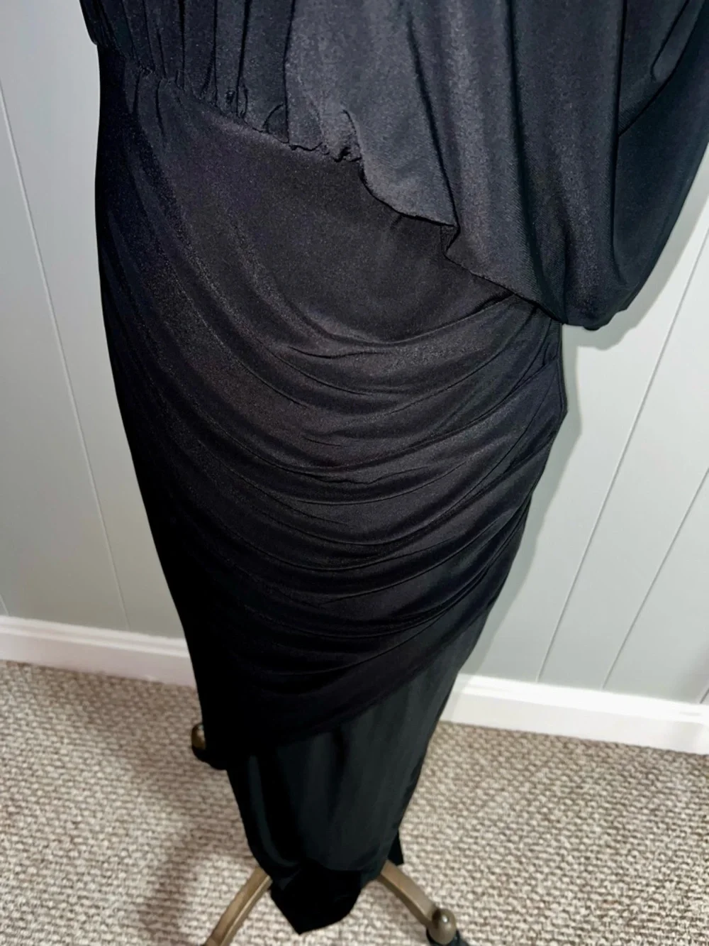 Fashion Nova Black One-Shoulder Ruched Maxi Dress - Picture 6 of 6